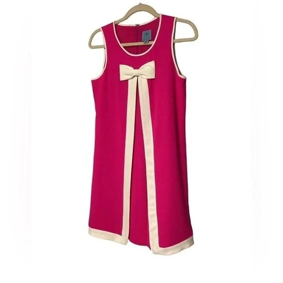 CeCe Hot Pink‎ with white bow Dress size 4 - Picture 7 of 9